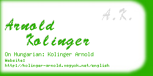 arnold kolinger business card